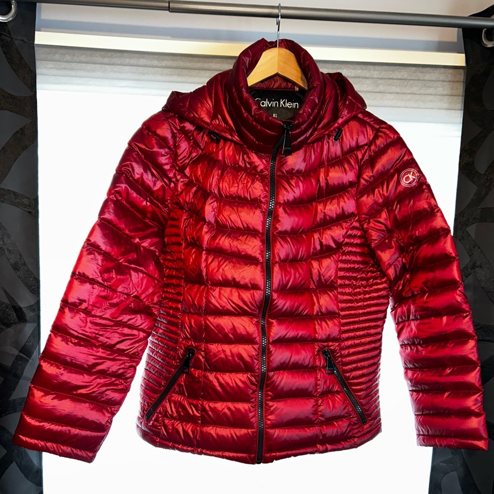 Calvin Klein Red Packable Puffer Jacket